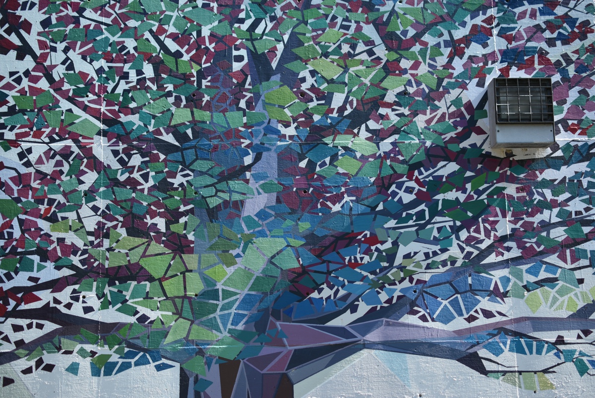 Abstract tree mural